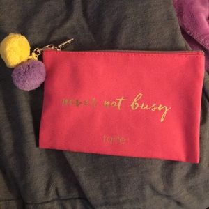 Tarte “Never Not Busy” pink makeup bag NEW